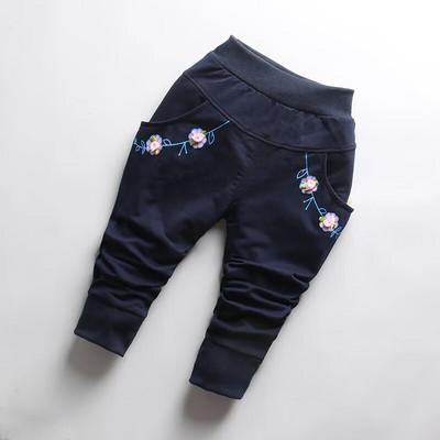 2017-es új tavaszi 100% pamut Kiváló minőségű cuki Pillangós hímzésmintás kislány nadrág 0-3 éves babanadrág lányoknak