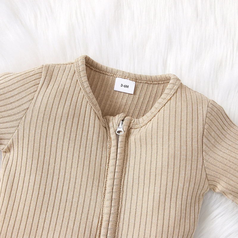 Őszi pamut újszülött babaruhák egyszínű kombiné nadrágok cipzáras csecsemő fiúk lányok tavaszi alsó ing kombik lábos