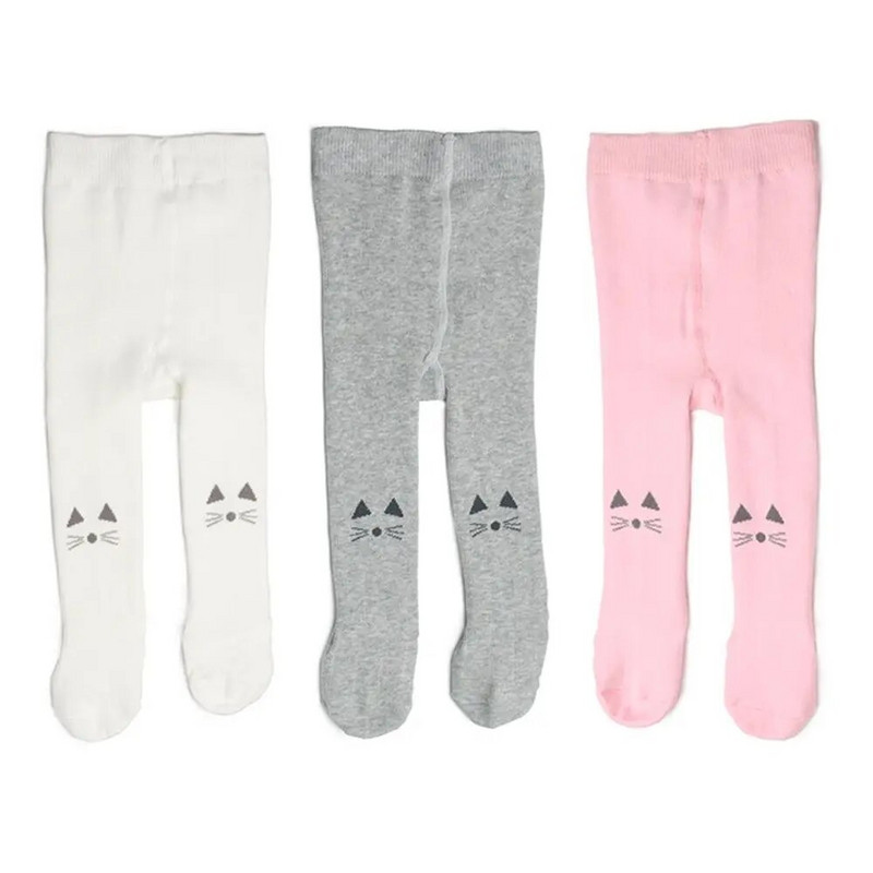 Aranyos tiszta pamut őszi és téli melegen tartó macskaleggings baba zokni csúszásmentes zokni