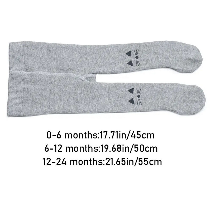 Aranyos tiszta pamut őszi és téli melegen tartó macskaleggings baba zokni csúszásmentes zokni