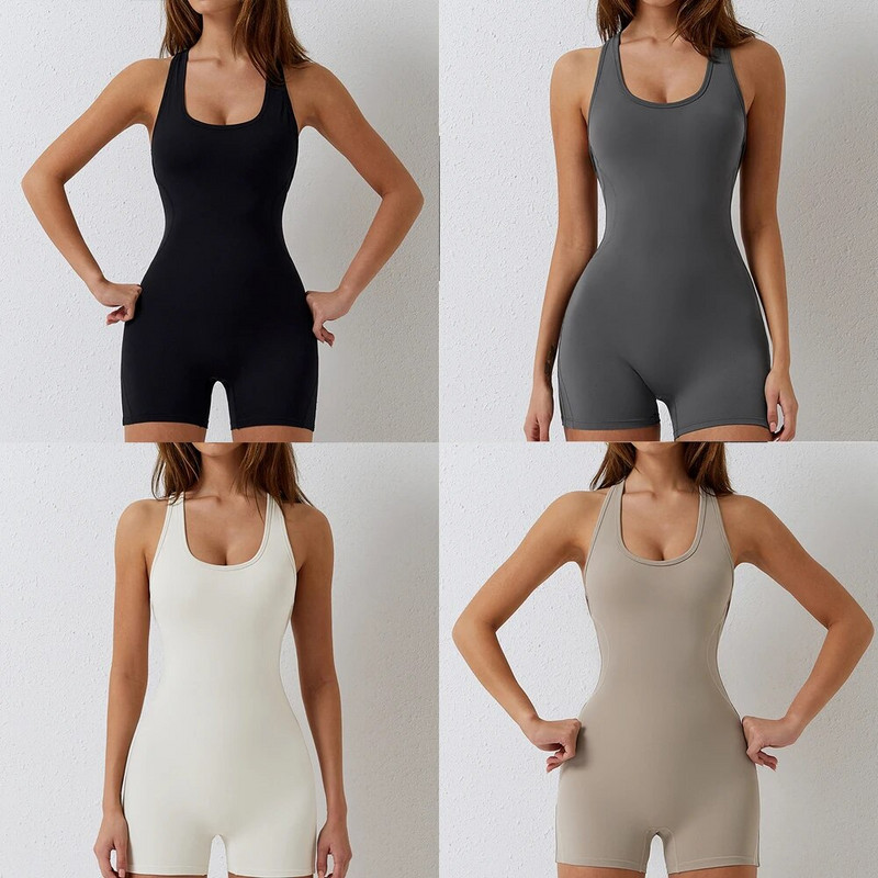 WISRUNING Vágott I-beam Back Yoga Jumpsuit Fitness Hip Lift Workout Body Sport Set Sportruházat Női Gym Tight