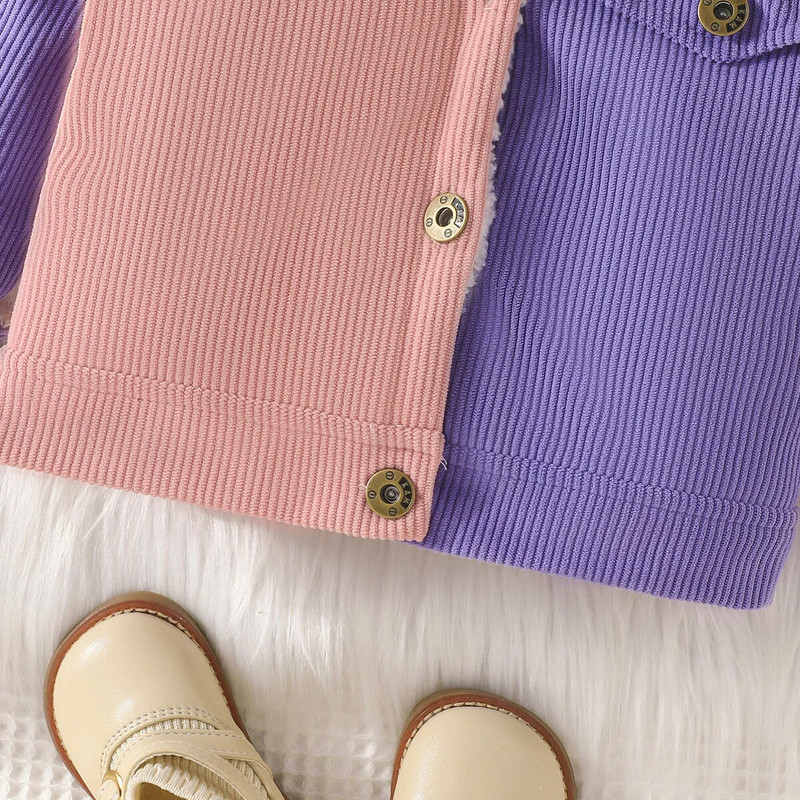 Prowow 3-24M csecsemők babakabátok fiúknak lányoknak Candy Color Patchwork divatos kordbársony dzseki újszülött baba téli ruhákhoz