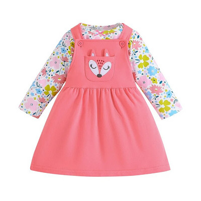 Prowow 3-24M őszi téli baba ruha pamut hosszú ujjú kis virágos szőnyeg és hát nélküli róka ruha újszülött ruhák