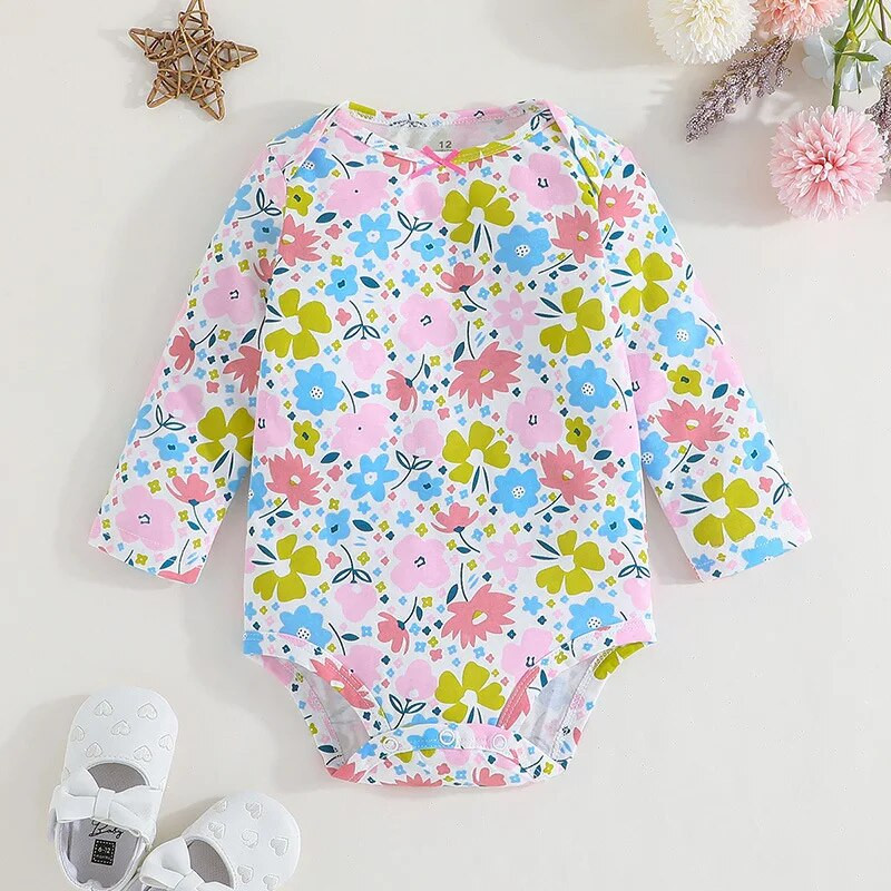 Prowow 3-24M őszi téli baba ruha pamut hosszú ujjú kis virágos szőnyeg és hát nélküli róka ruha újszülött ruhák