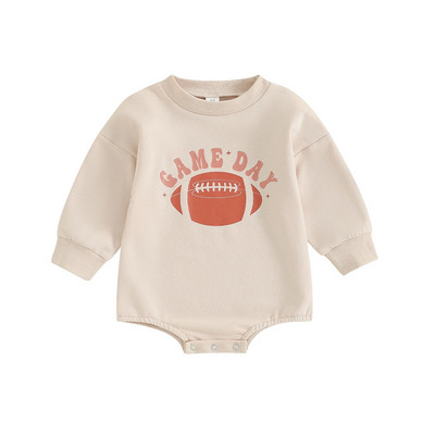 ma&baby 0-18M újszülött csecsemő kisfiú lány nadrág alkalmi betűs rögbimintás hosszú ujjú jumpsuit őszi tavasz babaruha