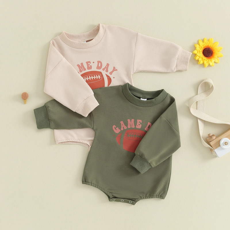 ma&baby 0-18M újszülött csecsemő kisfiú lány nadrág alkalmi betűs rögbimintás hosszú ujjú jumpsuit őszi tavasz babaruha