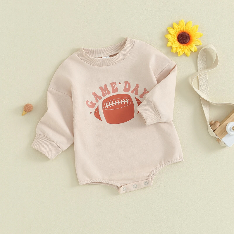 ma&baby 0-18M újszülött csecsemő kisfiú lány nadrág alkalmi betűs rögbimintás hosszú ujjú jumpsuit őszi tavasz babaruha