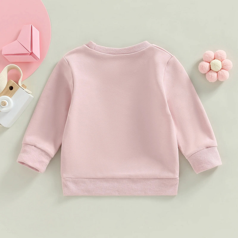 ma&baby 6M-4Y Valentin-napi gyerek Kislány póló Tipegő Csecsemő Lány Szívmintás betűvel, hosszú ujjú felsők póló tavaszi ruházat