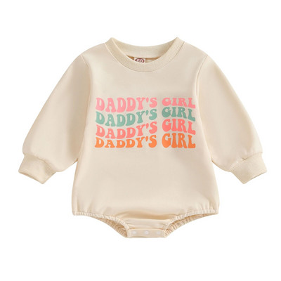 ma&baby 0-24M újszülött csecsemő baba lány levélnyomat kerek nyakú hosszú ujjú jumpsuit Alkalmi őszi tavaszi ruházat