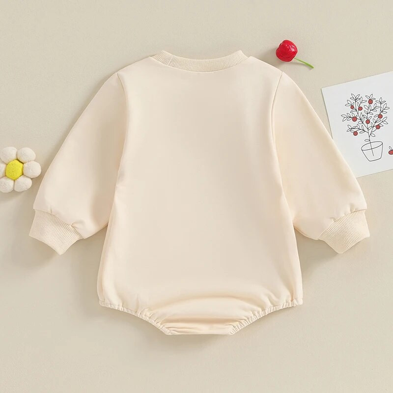 ma&baby 0-24M újszülött csecsemő baba lány levélnyomat kerek nyakú hosszú ujjú jumpsuit Alkalmi őszi tavaszi ruházat