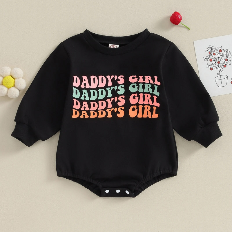 ma&baby 0-24M újszülött csecsemő baba lány levélnyomat kerek nyakú hosszú ujjú jumpsuit Alkalmi őszi tavaszi ruházat