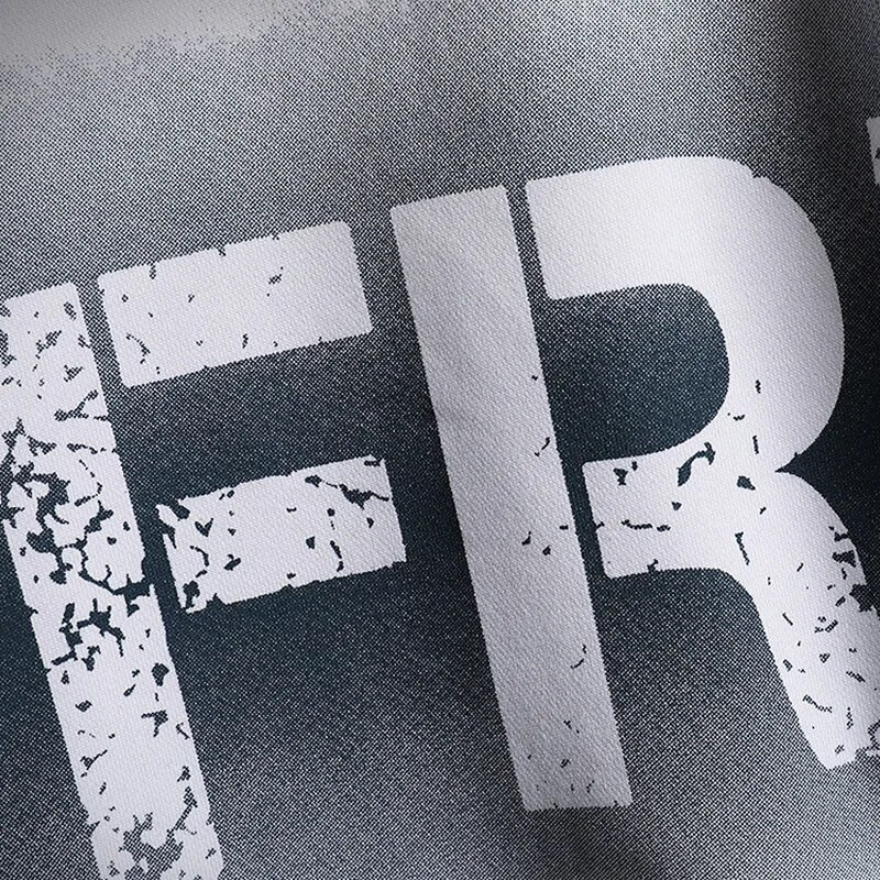 Férfi sportkészlet 2023 tavaszi, új ifjúsági trend színátmenetes betűs, kerek nyakú pulóver, alkalmi férfi szett