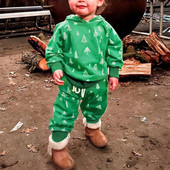 Karácsonyi kisgyermek csecsemő gyerek baba fiú lány ruhák készletek famintás hosszú ujjú felsők nadrágok karácsonyi jelmezek