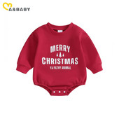 ma&baby 0-18M újszülött csecsemő csecsemő baba fiú lány lány hosszú ujjú levél famintás jumpsuit játszóruha karácsonyi jelmezek