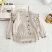 ma&baby 0-24M újszülött baba lány pulóverek meleg kötött hosszú ujjú gombos kötött kardigán őszi téli kisgyermek ruházat