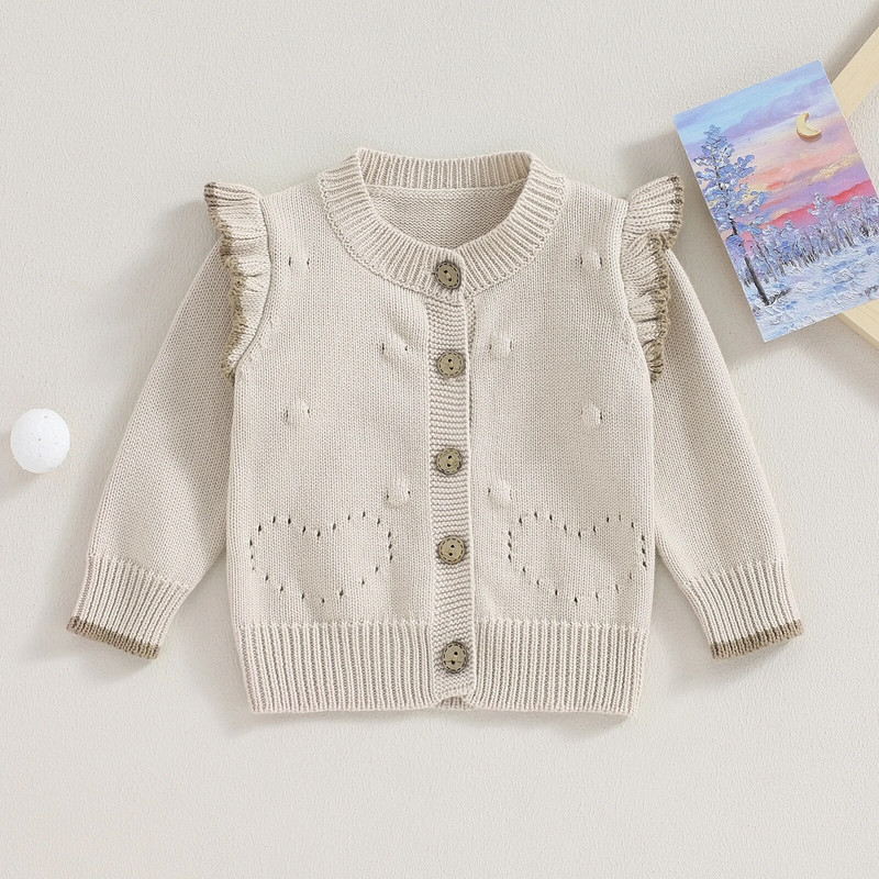 ma&baby 0-24M újszülött baba lány pulóverek meleg kötött hosszú ujjú gombos kötött kardigán őszi téli kisgyermek ruházat