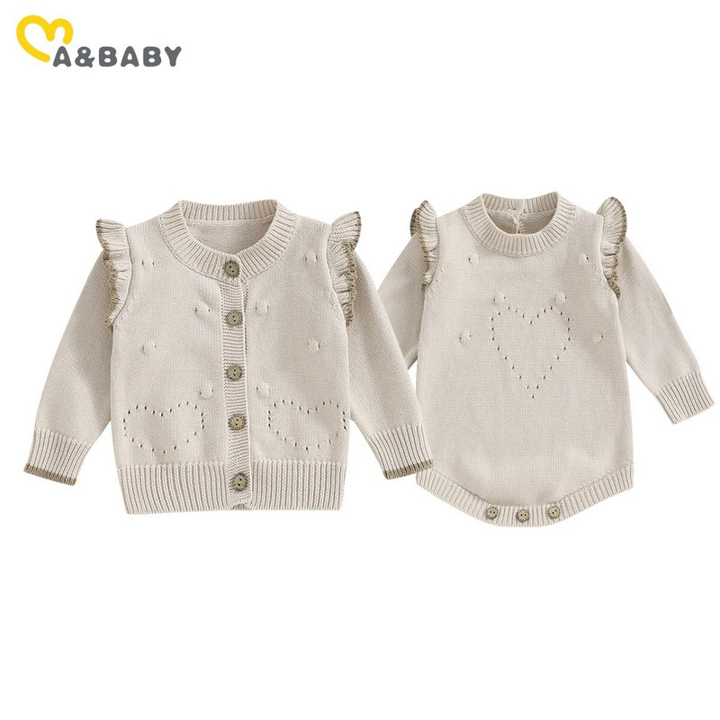 ma&baby 0-24M újszülött baba lány pulóverek meleg kötött hosszú ujjú gombos kötött kardigán őszi téli kisgyermek ruházat
