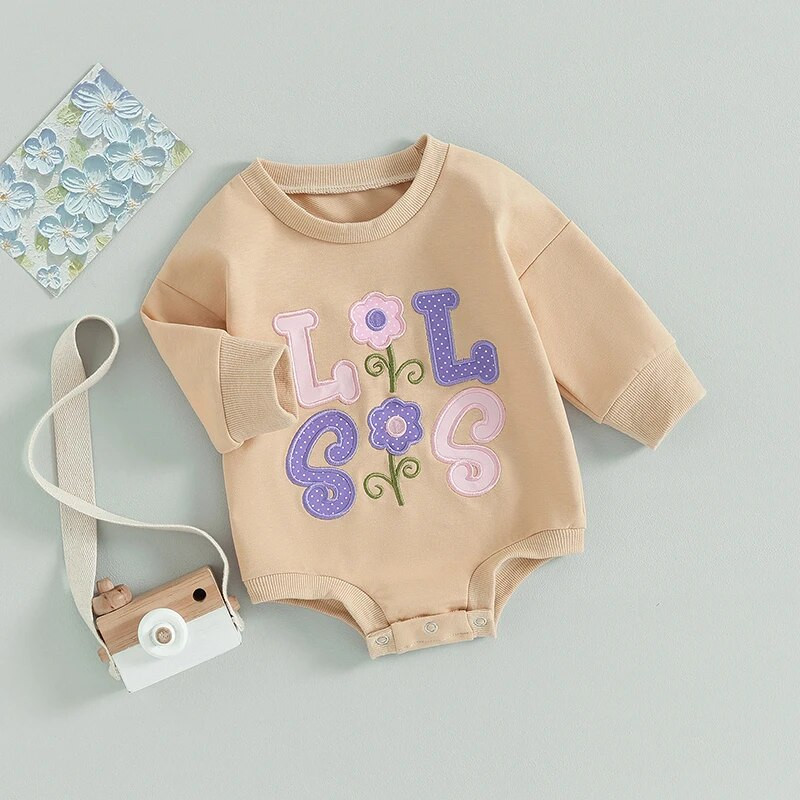 ma&baby 0-18M újszülött csecsemő baba lány nadrág hosszú ujjú levél virág hímzés jumpsuit ősz tavasz aranyos lány ruhák