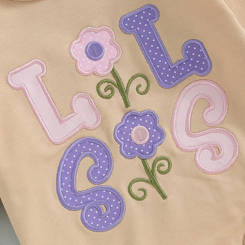 ma&baby 0-18M újszülött csecsemő baba lány nadrág hosszú ujjú levél virág hímzés jumpsuit ősz tavasz aranyos lány ruhák