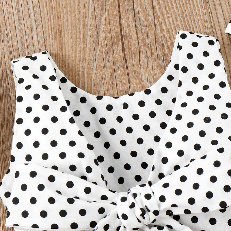 Prowow 0-24M újszülött szettek lányoknak pöttynyomott háttámla nélküli pólók és rövidnadrágok nyári babaruhák ruhák