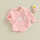 Tavaszi ősz, szép újszülött kislányok, hosszú ujjú, hímzéses, virágos Body Ruhák Kisgyermek Téli Jumpsuit