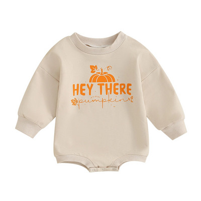 ma&baby 0-18M halloween újszülött csecsemő baba lányok, hosszú ujjú, betűs töknyomatú Jumpsuit játszóruha jelmezek