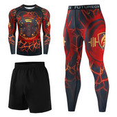Férfi futószett tornaterem leggings, termál fehérnemű Spartan Compression Fitness Mma Rashguard férfi gyorsan száradó harisnya atléta ruha