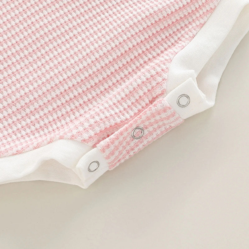 Ma&Baby 0-18M újszülött baba lány fodros csíkos hosszú ujjú kombinék puha őszi tavaszi lányruha