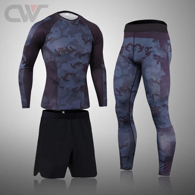 Férfi futószett edzőterem kocogás termo fehérnemű bőrök kompressziós fitnesz MMA Rashgard férfi gyorsan száradó harisnya atléta ruha férfi