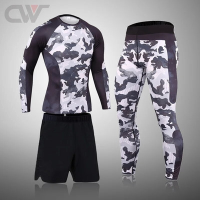 Férfi futószett edzőterem kocogás termo fehérnemű bőrök kompressziós fitnesz MMA Rashgard férfi gyorsan száradó harisnya atléta ruha férfi