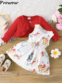 Prowow 3-24M csecsemő baba ruhák karácsonyi lányok ruhák piros kardigán kabát és tankruha ősz tél újszülött ruhák