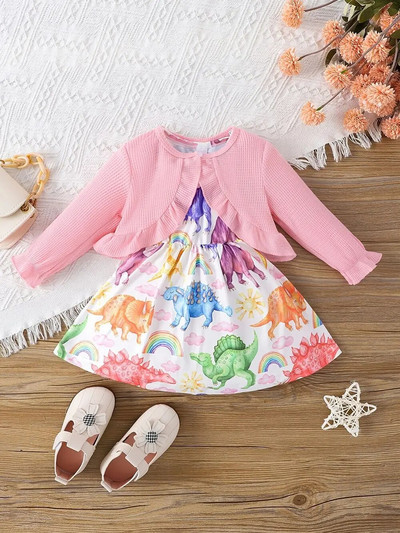 Prowow 3-24M csecsemő baba ruhák karácsonyi lányok ruhák piros kardigán kabát és tankruha ősz tél újszülött ruhák