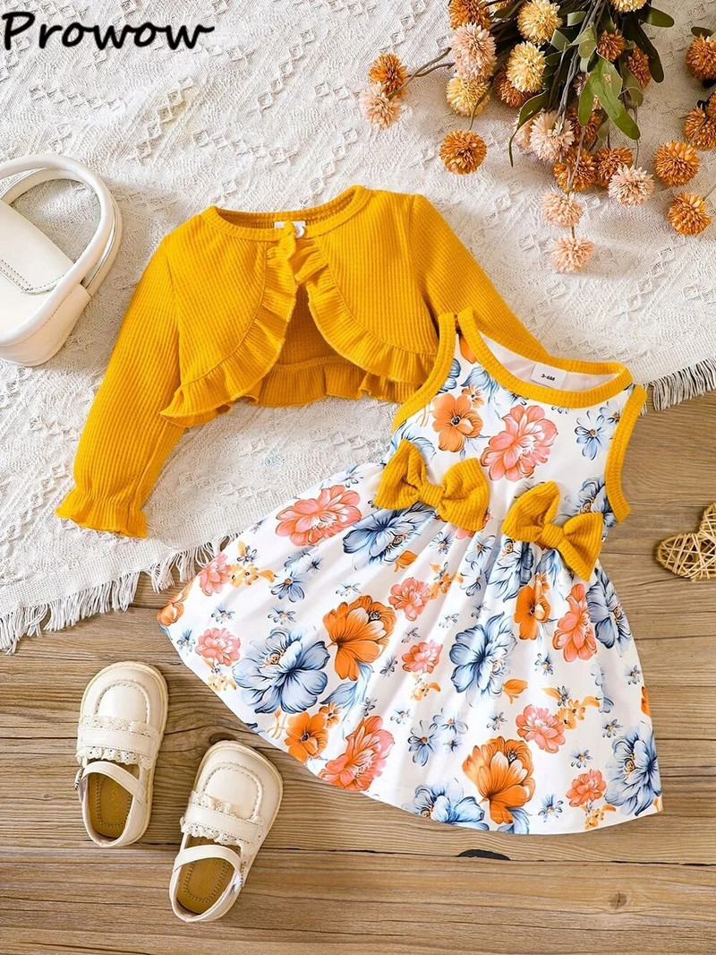 Prowow 3-24M csecsemő baba ruhák karácsonyi lányok ruhák piros kardigán kabát és tankruha ősz tél újszülött ruhák