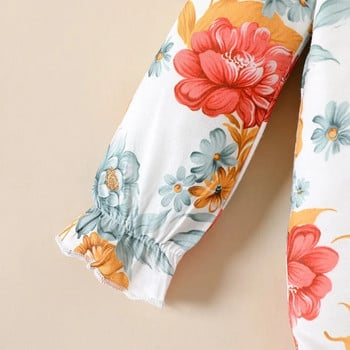 Prowow 0-18M Βρεφικά ρούχα Σετ Ρούχα Ρούχα Κίτρινο Floral Romper+Φορέματα με πόρπη με τιράντες Νεογέννητα ρούχα για κορίτσια