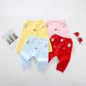 Baba nadrág 100% pamut nadrág gyerekruha gyerekruha baba fiú nadrág lány nadrág medve 3D fül baba nadrág meleg nadrág