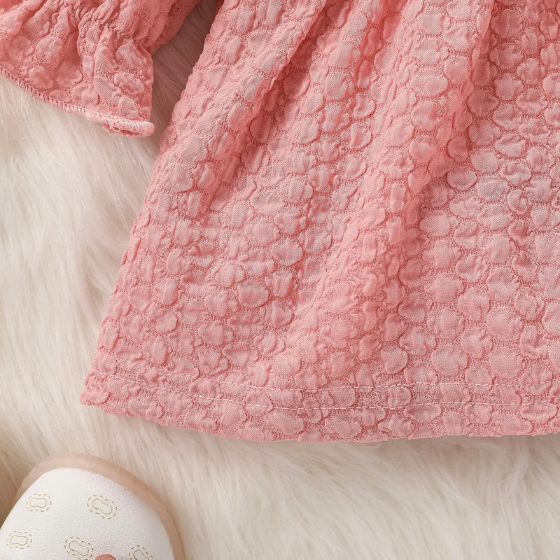 Prowow 0-18 hónapos babaruha, fodros puffos, édes rózsaszín újszülött ruhák lányoknak, hosszú ujjú tipegő csecsemőruhák lányoknak