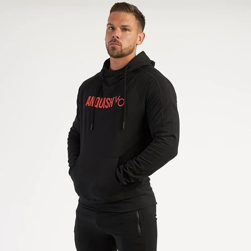 Férfi edzőtermi kocogó tavaszi és őszi sportöltöny pamut alkalmi pulóverek pulóver nadrág 2 részes készletek Fitness ruházat sportruházat