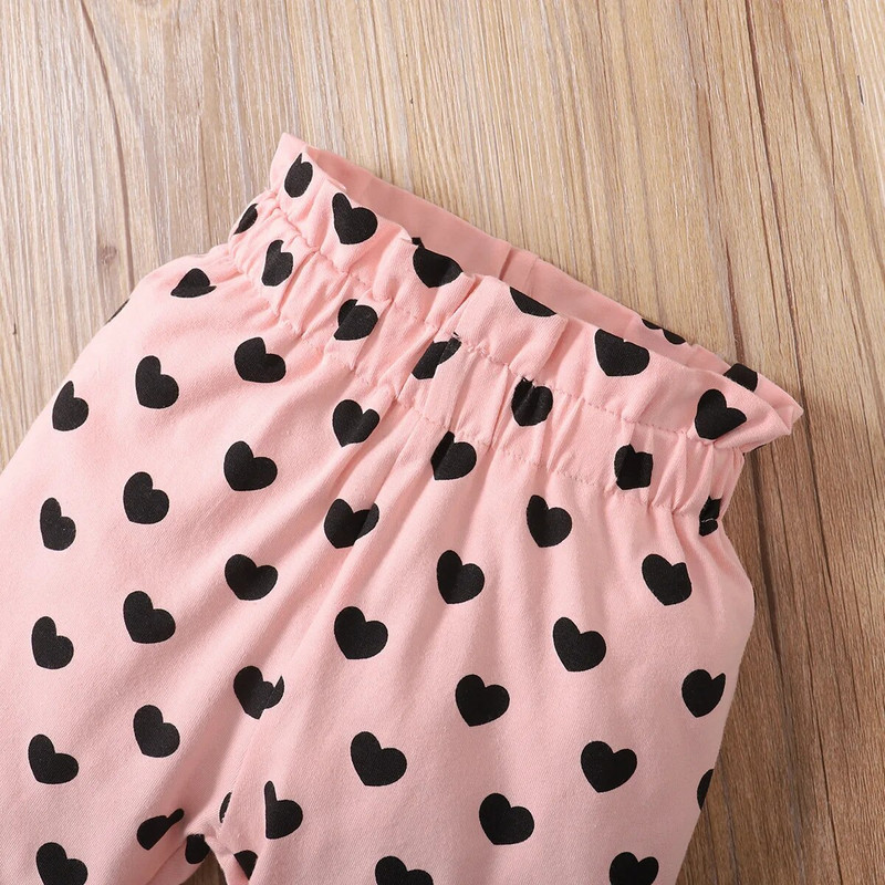 Prowow 0-18M tavaszi őszi baba ruha szettek anyu apu levél nadrág + szív nadrág + fejpánt 3db újszülött lányok ruha szettek