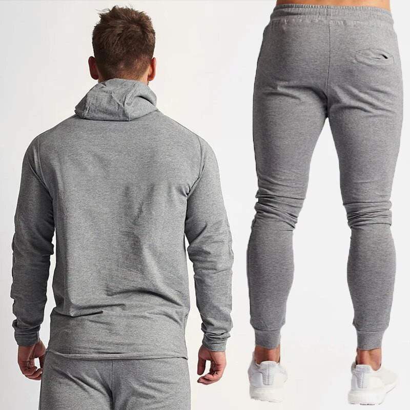 Férfi tréningruha bő, túlméretezett pulóver kapucnis Pamut nyomott melegítőnadrág kétrészes szett Tornaterem Sport Fitnesz Edzés Sportruházat