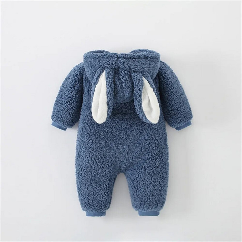 Prowow 0-12M baba korall gyapjú jumpsuit kapucnis nyúl téli overál kabát újszülött fiúknak lányoknak ruhák