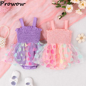 Prowow 0-18M Kislányruhák Nyári Princess Ruha Rátétes virágos Body Csecsemőknek Újszülött Ruhák Jumpsuit