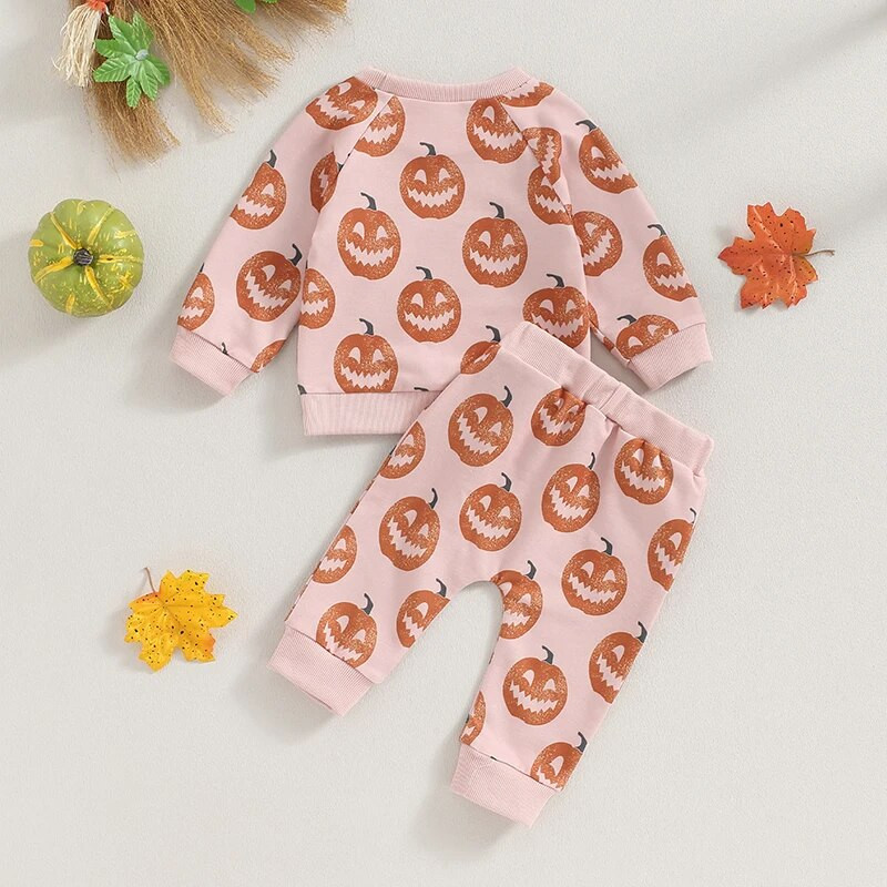 ma&baby 0-3Y halloween kisgyermek csecsemő újszülött baba lány fiú ruhakészletek hosszú ujjú sütőtök felsők nadrágok ruhák jelmezek