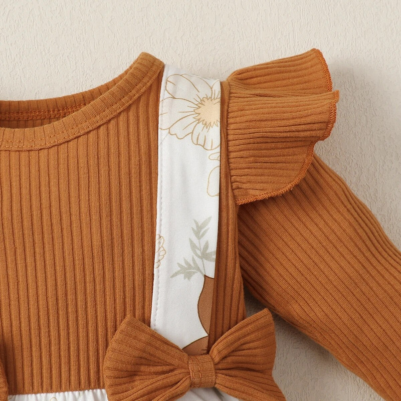 Újszülött nadrágok kislány ruhák hosszú ujjú virágmintás body csecsemő őszi kombiné babaruhák babanadrág