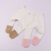 Bébi lábbeli nadrág szálcsiszolt belső gyermekruhák baba fiú lányok nadrág puha rugalmas baba nadrág plüss foltos láb nadrág