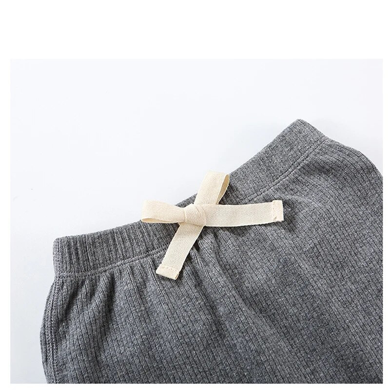 Baba hosszú nadrág pamut leggings gyerek nadrág babaruhák ősz tél alkalmi nagy rugalmasságú baba nadrág masnis derék 3*1 bordás