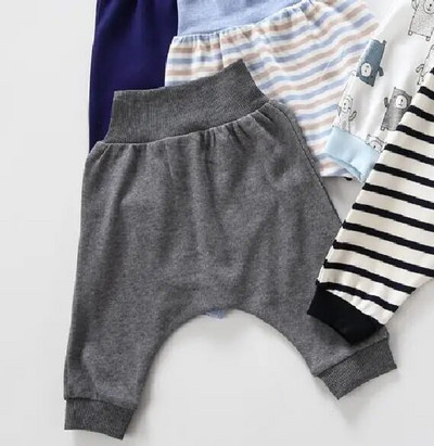 Babaruha lány fiú nadrág 100% pamut tavaszi őszi nadrág baba hosszú nadrág gyerekruha magas bordás derék gyerek nadrág