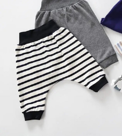 Babaruha lány fiú nadrág 100% pamut tavaszi őszi nadrág baba hosszú nadrág gyerekruha magas bordás derék gyerek nadrág