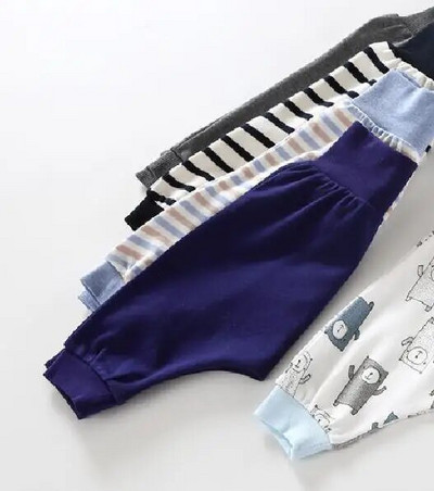 Babaruha lány fiú nadrág 100% pamut tavaszi őszi nadrág baba hosszú nadrág gyerekruha magas bordás derék gyerek nadrág