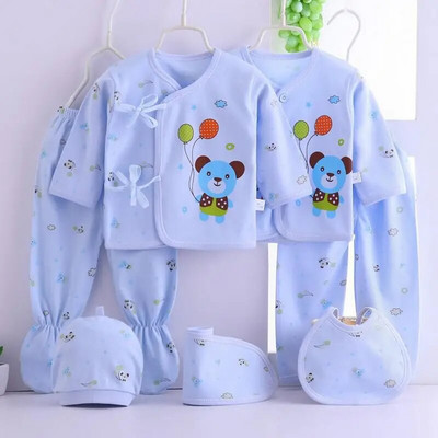 7db újszülött ruha szett tiszta pamut babaruha szett Rajzfilm mintás ruha kisfiúknak lányoknak újszülött baba ajándék doboz nélkül