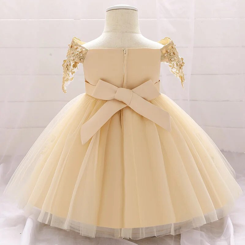 Egy vállú kislány ruha 0-24 éves korig 1 éves baba születésnapi ruhák csecsemők csipke keresztelő Vestido buli Vestido hercegnő